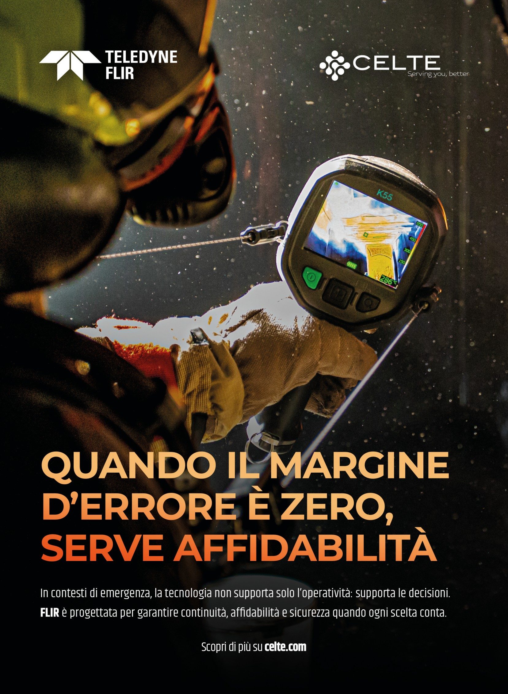 Pagina pubblicitaria Celte per Teledyne FLIR sulla rivista della Protezione Civile