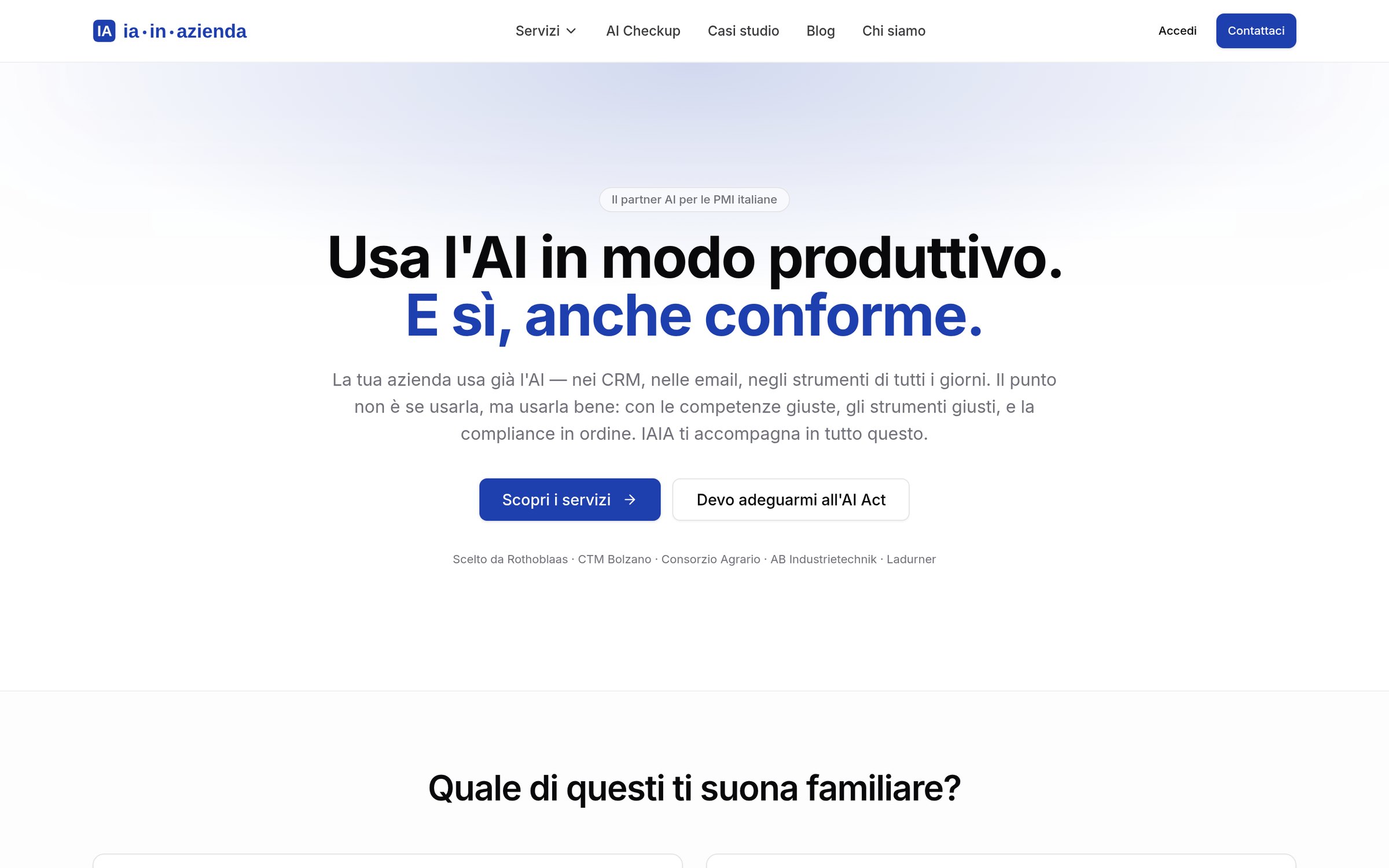 Anteprima sito IA in Azienda