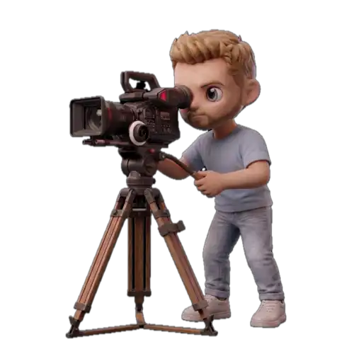 Massimiliano dietro la videocamera chibi 3D